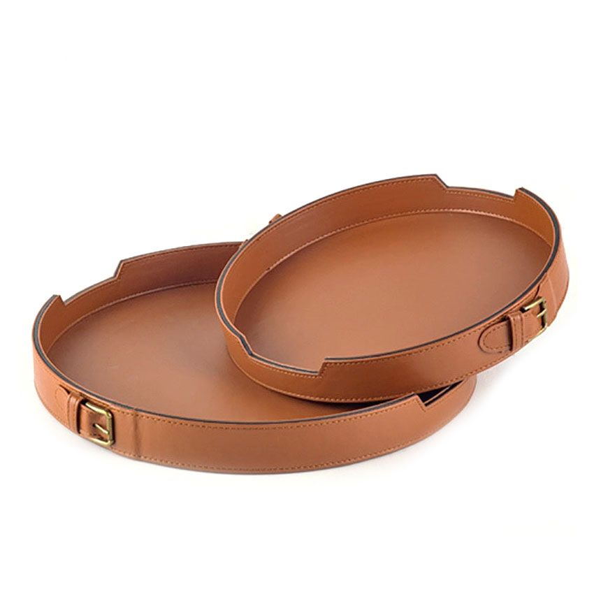 Round & Rectangular Storage Trays bulk leather serving tray