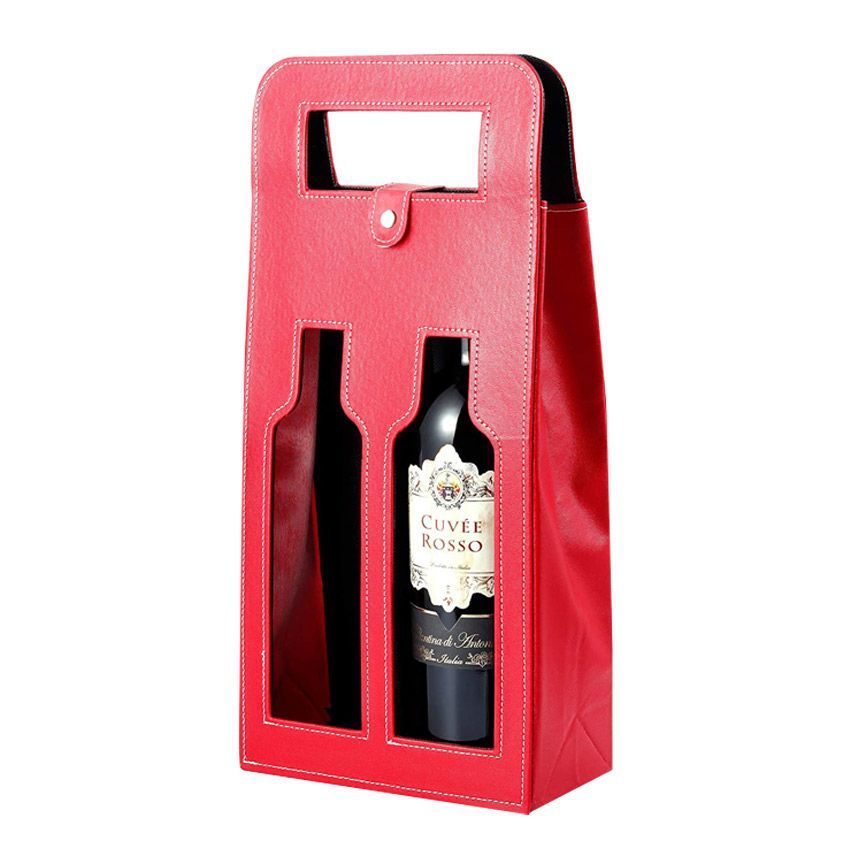 leather wine bottle bag