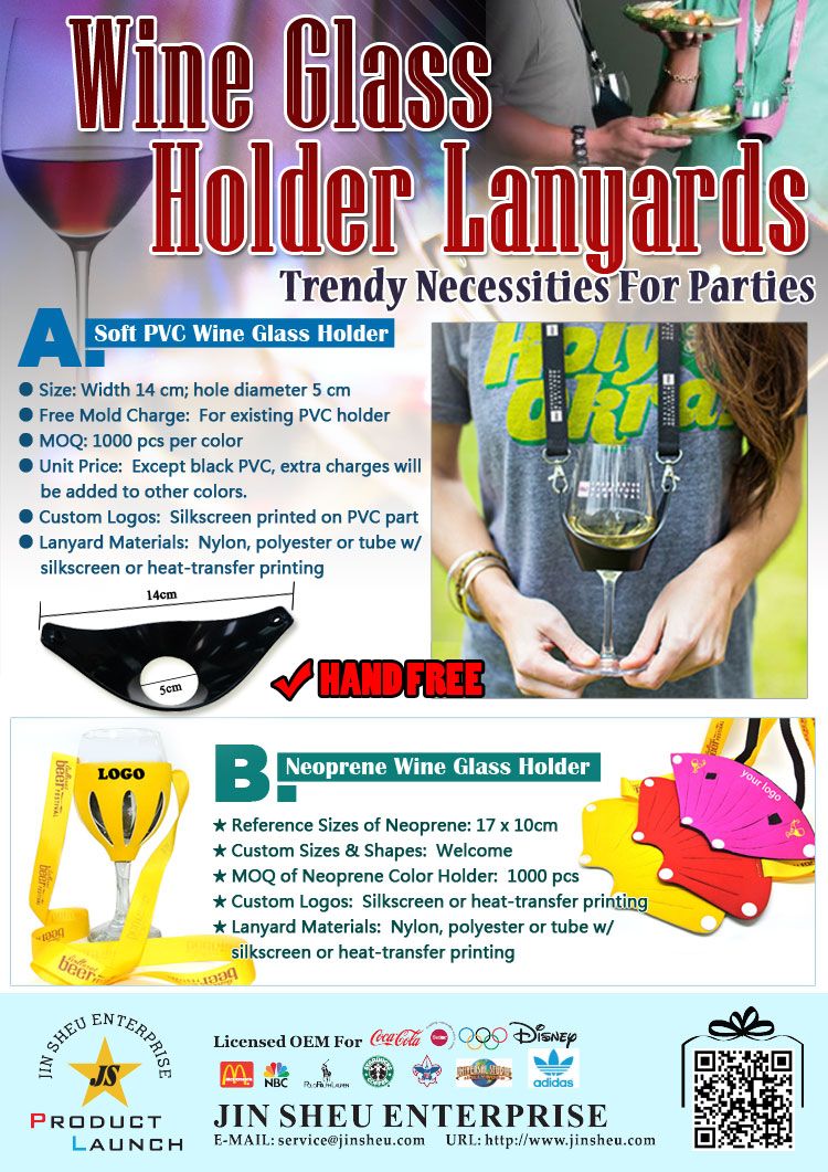 Wine Glass Holder Lanyards Business Promotional Products and Logo