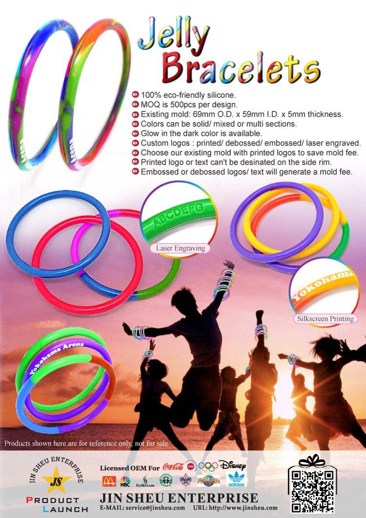 Custom Gel Bracelets Business Promotional Products and Logo Items