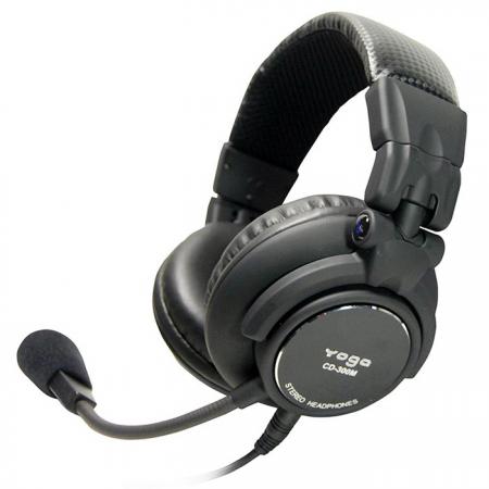 Close-back and Over-the-ear Stereo Headset with Dynamic Boom Microphone