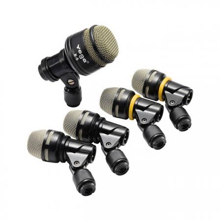 مجموعة ميكروفون أسطواني من 5 قطع في النوع الديناميكي - 5-PC Pack Dynamic Drum Microphone Kit DX-5.