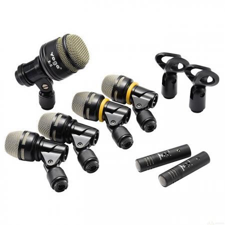 Kit de micrófonos de batería de 7 piezas para principiantes - Kit de micrófono de batería de 7 piezas DX-7.