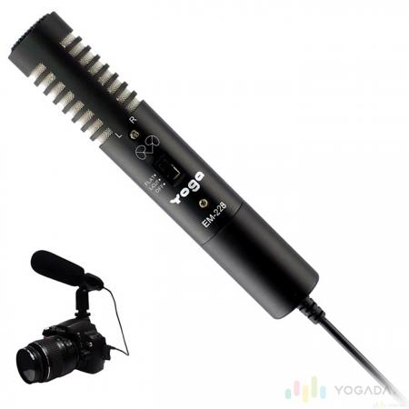 Микрофон DSLR для стереозаписи - Стереомикрофон для цифровой зеркальной фотокамеры EM-228.