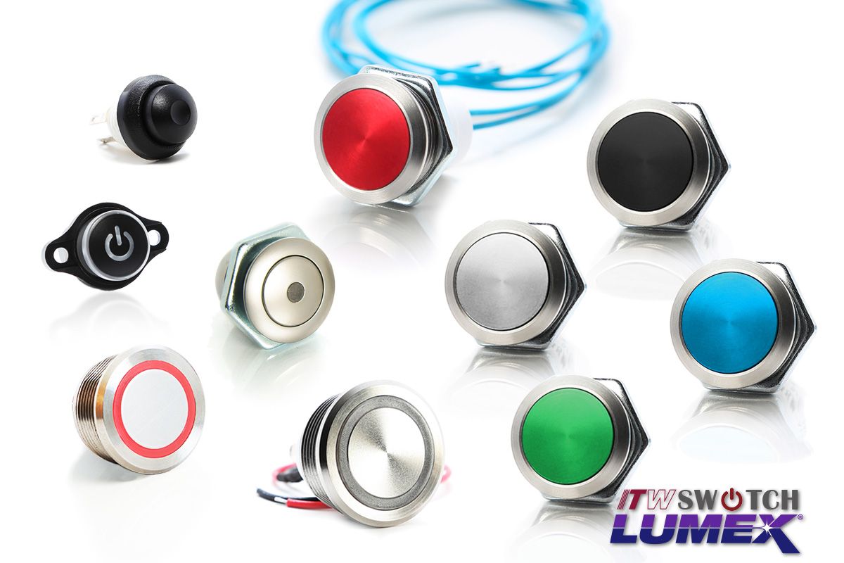 ITW Lumex Switchfornece uma variedade de interruptores de botão.