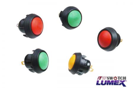 Pulsante ad impulso Interruttore di metallo diametro foro 12mm 5A 250V SILVER Shell Rosso 