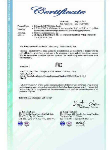 Pang-industriya na VPN IoT Cellular Router M30x FCC Certificate