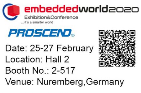 Proscend is looking forward to meeting you at Embedded World 2020.