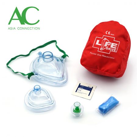 Máscaras de bolsillo para RCP para adultos y bebés en estuche blando