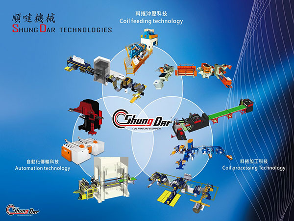 SD's Main Products : Coil Processing, Automation Related Press Stamping Line.