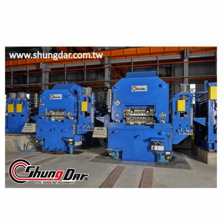 Metal coil tension leveling rotary shear line testing in factory