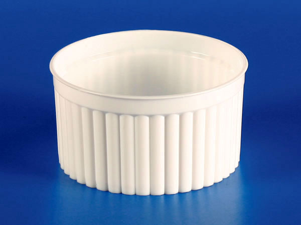 125gプラスチック製コルゲートカップ-ホワイト