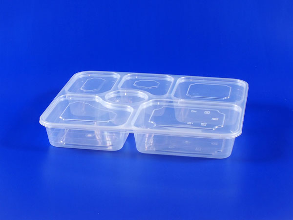 Six Grid Sealed Plastic Lunch Box - Original