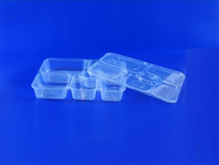 Couvercle de boîte à lunch en pp écologique à six grilles avec une bonne transparence.