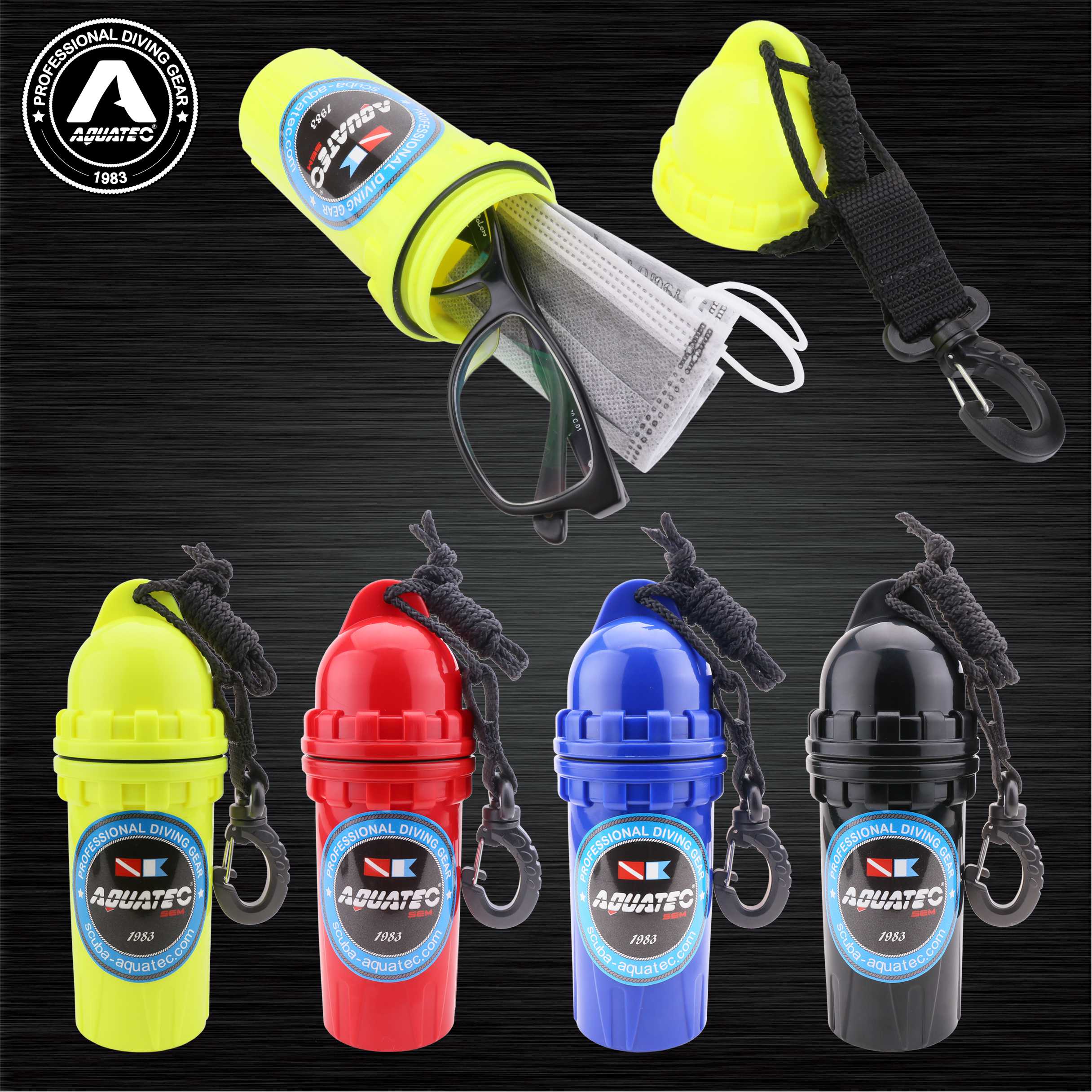 Scuba Diving Snorkeling Waterproof Cylindrical Dry Box with Clip 