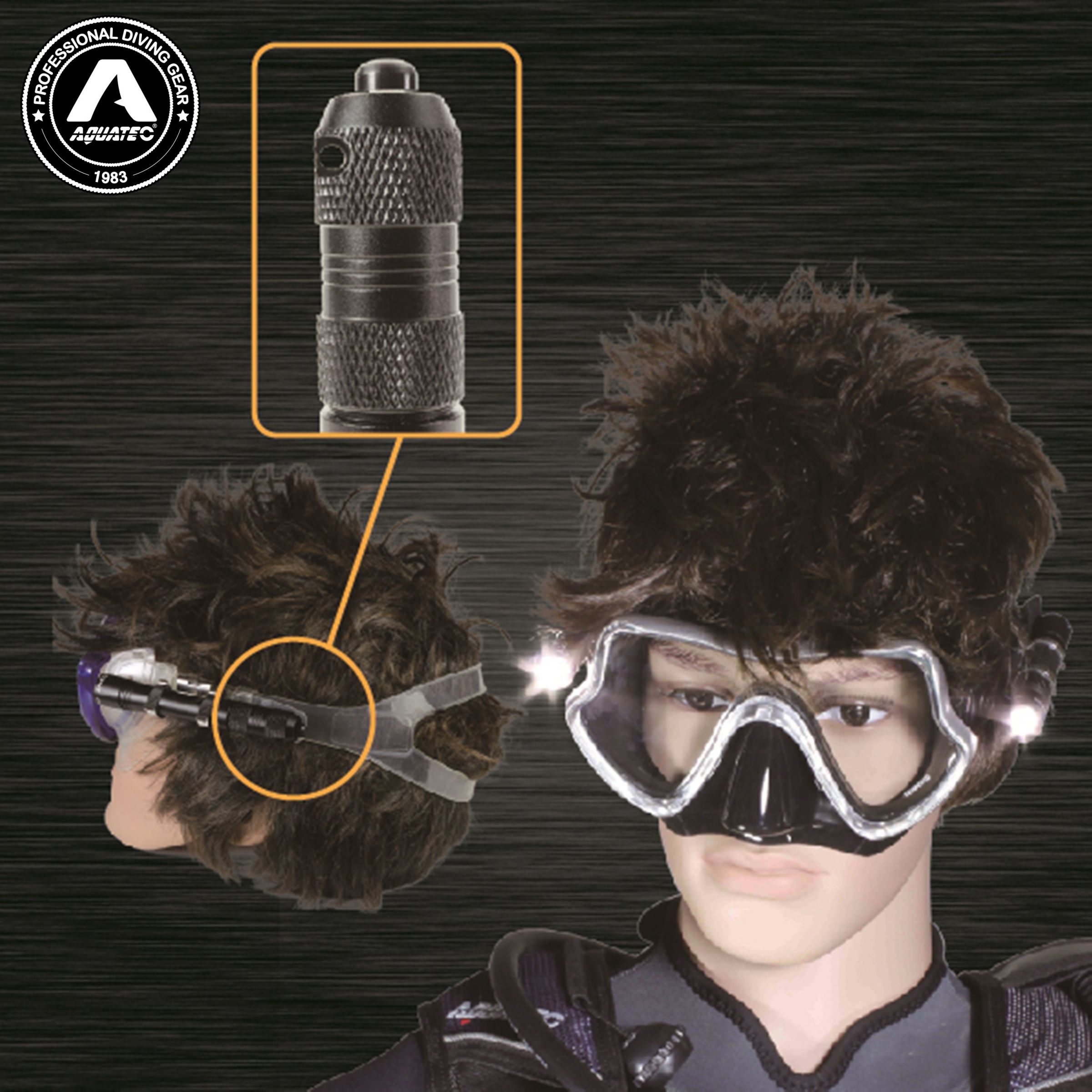 Aquatec Clip-on Mask Strap Underwater Led light for Scuba Spearfishing LED-1720 
