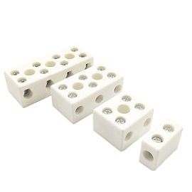 TC-6XXXA Ceramic Terminal Block - High Temperature <br>Ceramic (Porcelain)<br>(600V,30A,50A,65A,<br>100A,1~4Pole)