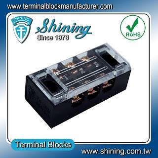 TB-2503L Panel Mounted Fixed Barrier 25A 3 Pole Terminal Block
