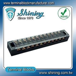 TB-2512L Panel Mounted Fixed Barrier 25A 12 Pole Terminal Block