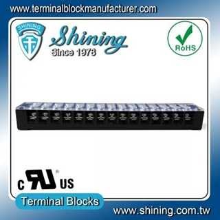 10 Position Screw Barrier Strip Terminal Block with Cover 15A Panel Mount 