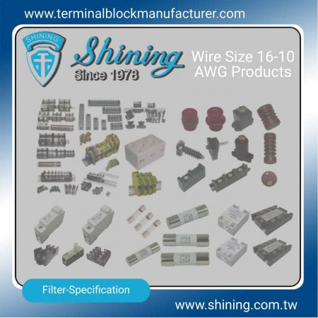 ผลิตภัณฑ์ 16-10 AWG - 16-10 AWG Terminal Blocks | โซลิดสเตตรีเลย์ | ตัวยึดฟิวส์ | ฉนวน -SHINING E&E