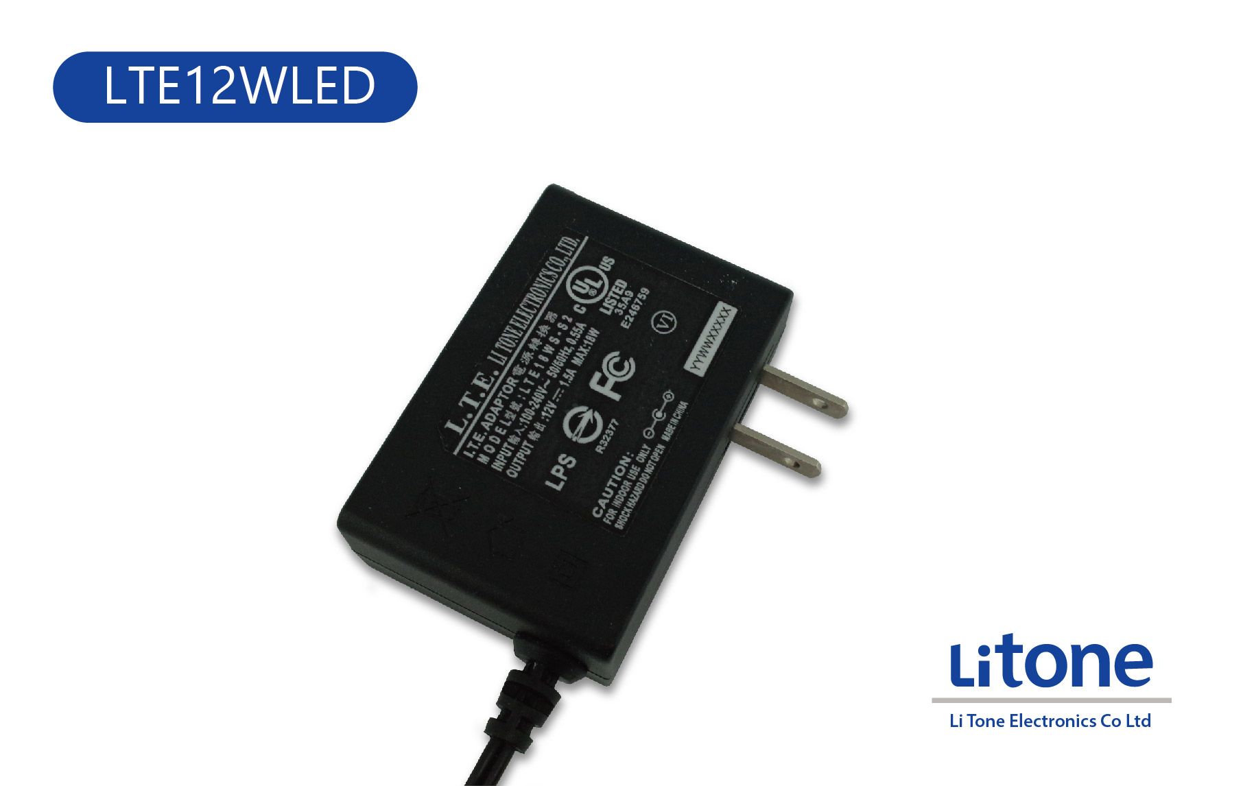 12WLED Адаптер переменного тока для настенного монтажа с переключением постоянного тока