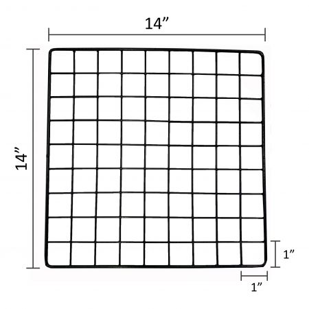 The Size Of Square Wire Grid, Black, 14" x 14"