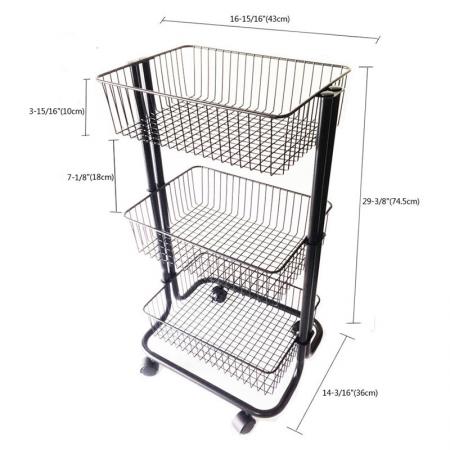 Dimension of Rolling Basket Cart