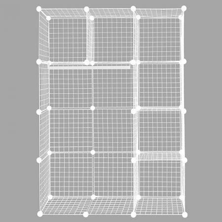 Metal Wire Cube Shelving Unit, Set of 12
