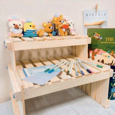 Wood Desktop Display Holder for Doll and Toy