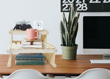Wood Desktop Book Storage Stand