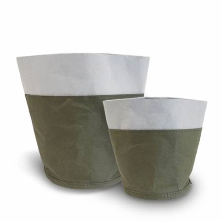 洗えるクラフト紙収納バスケットバッグ - クラフト紙植木鉢、収納袋