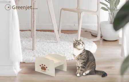 ペット用品 - 猫と犬に適した上げられた木製のフィードボウルスタンド