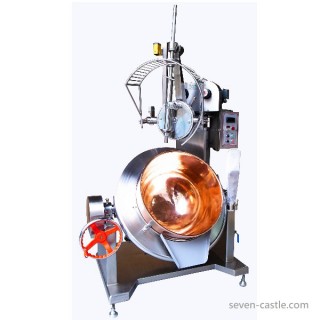 Kom roterende kookmixer SC-400 wordt geleverd met roestvrijstalen behuizing en beschermkap. [F]