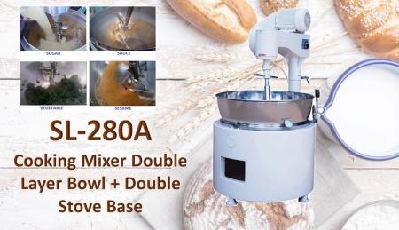 Cooking Mixer Double Layer Bowl + Double Stove Base - For mixing or cooking products like mongo, jam, ingredient, sauces, meals.