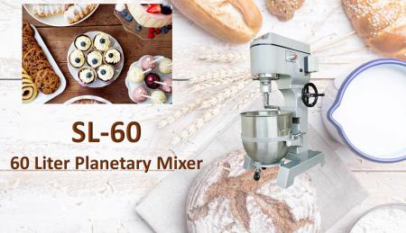 60 Liter Planetary Mixer - Planetmixer är för att blanda ingredienser som mjöl, ägg, vanilj, socker.