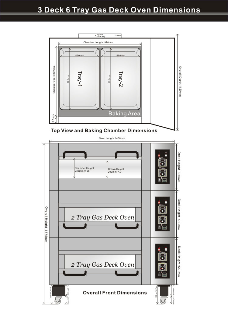 Gas Deck Oven Duo Tray Series Commercial Massam Pistor Machina