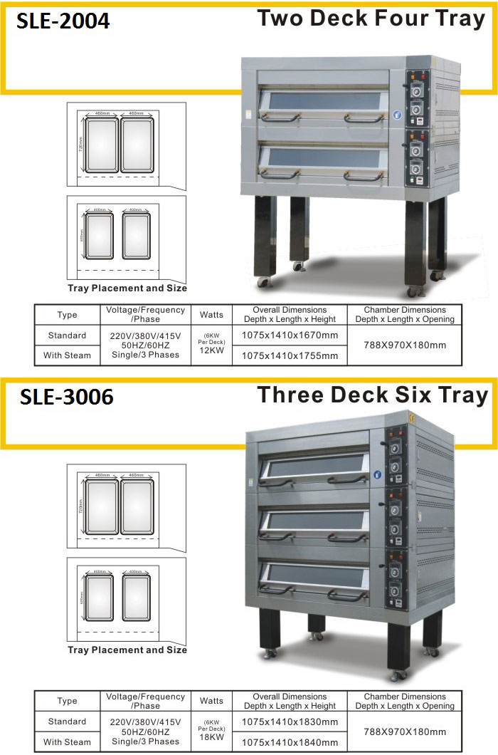 Electric Deck Oven Two Tray Series Commercial Dough Baking Machine