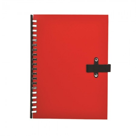 Cuaderno con soporte para bolígrafo con remaches