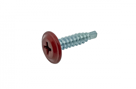 Self drilling screw Flat top button head Red painted