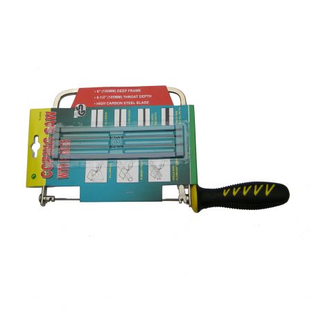 6inch (150mm) Deep Coping Saw with 4 Spare Blades - Coping Saw designed for straight and curved line cutting.