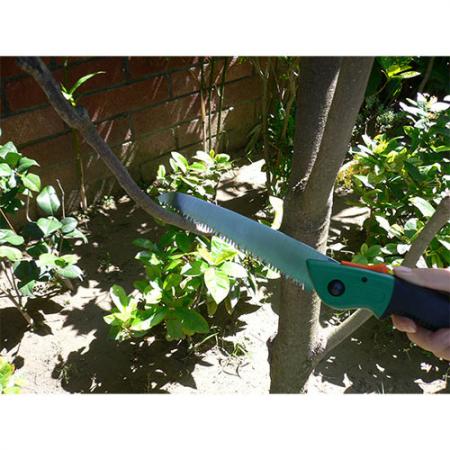 Soteck straight blade folding saw for pruning trees.