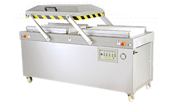 Máquina automática de embalagem a vácuo de dupla câmara para trabalho pesado