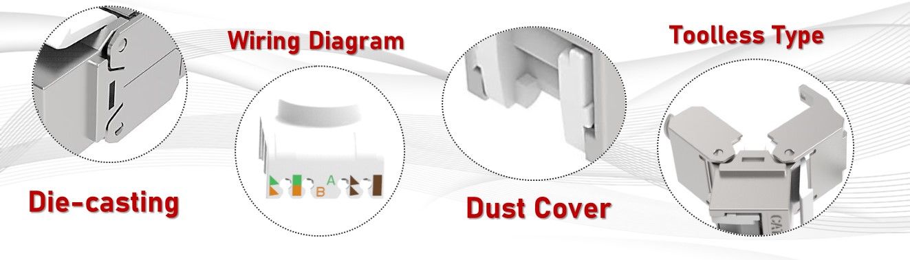 Conector Keystone sin herramientas blindado Cat6