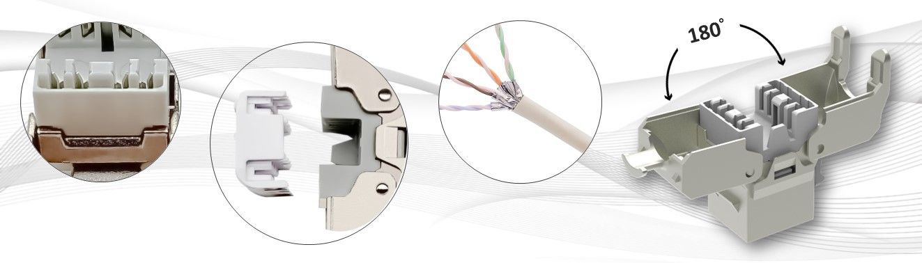 PoE Keystone-uttag Cat6A