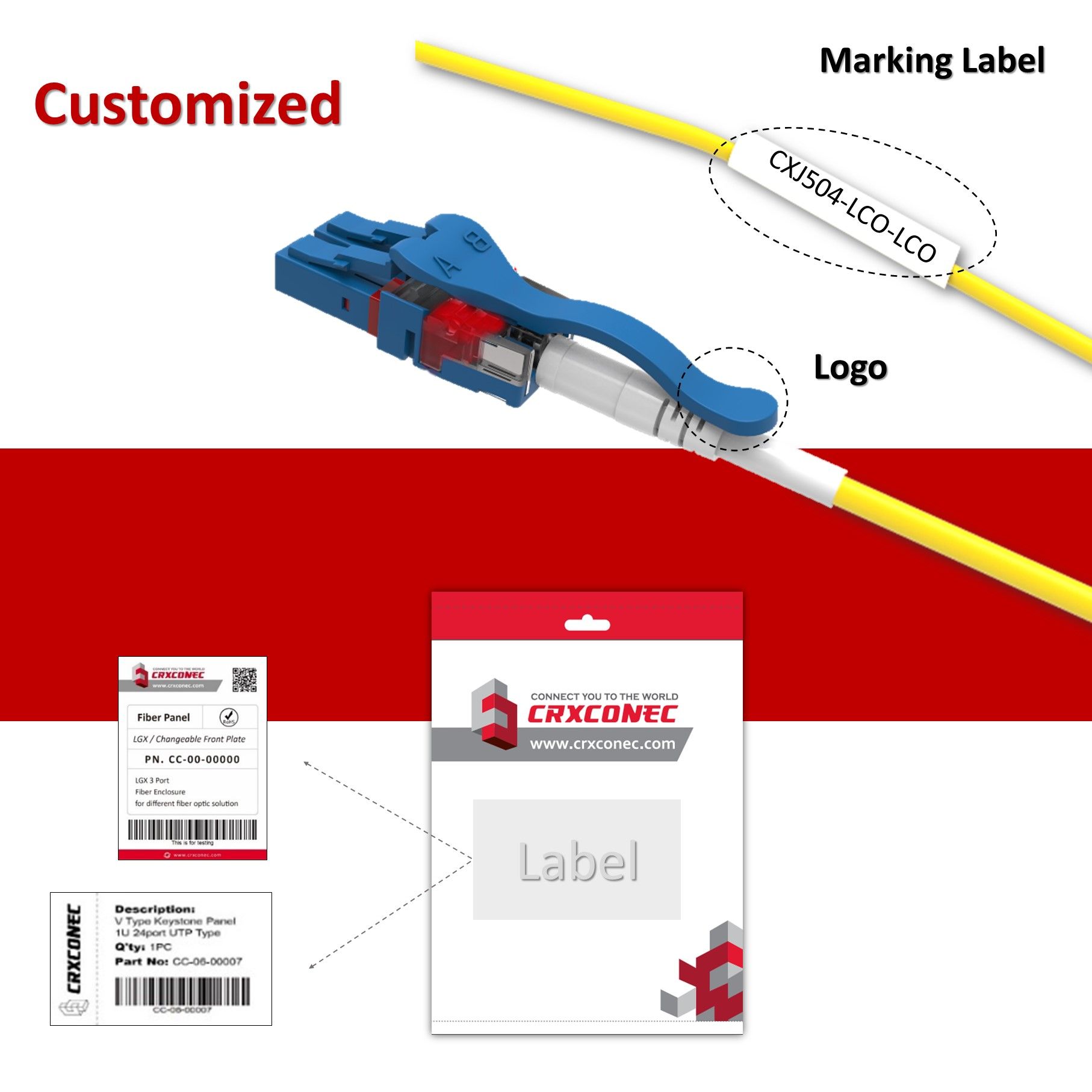 SM LC LED光ファイバーパッチコード | 高度な光ファイバケーブルとデータセンターインフラストラクチャCRXCONEC