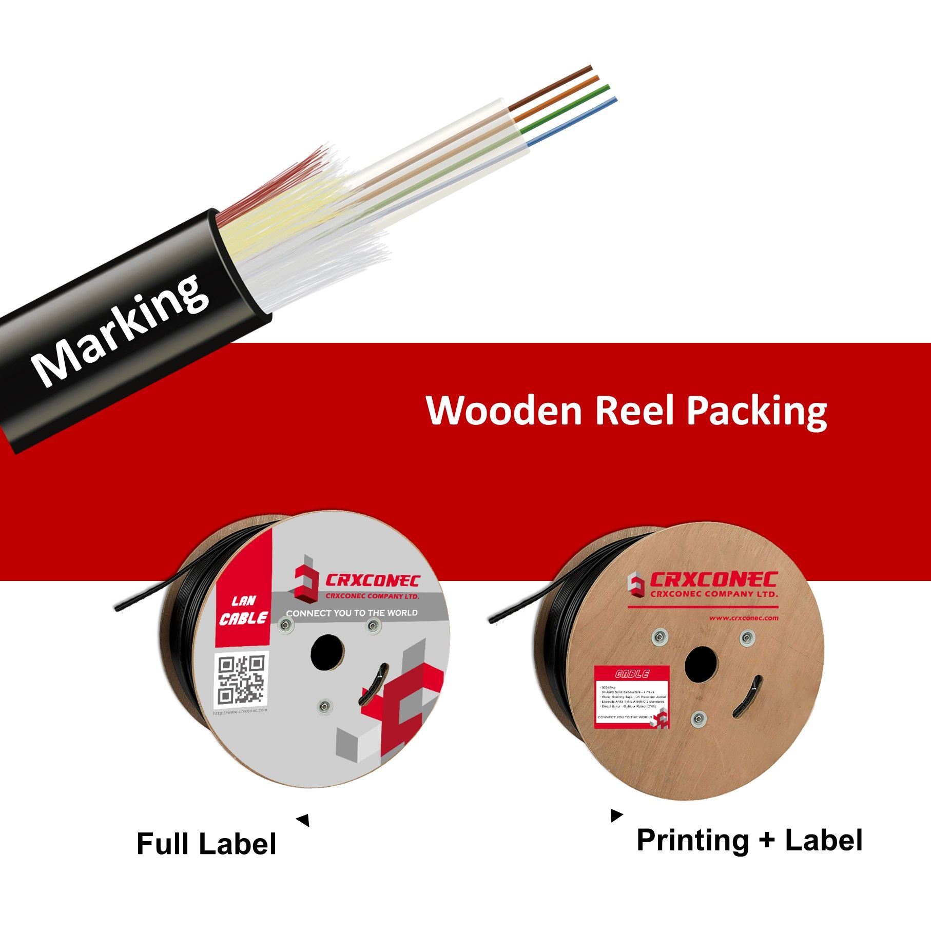 屋外用リップコード光ファイバーケーブル 4～24芯 SM G657A | 高度な光ファイバケーブルとデータセンターインフラストラクチャCRXCONEC