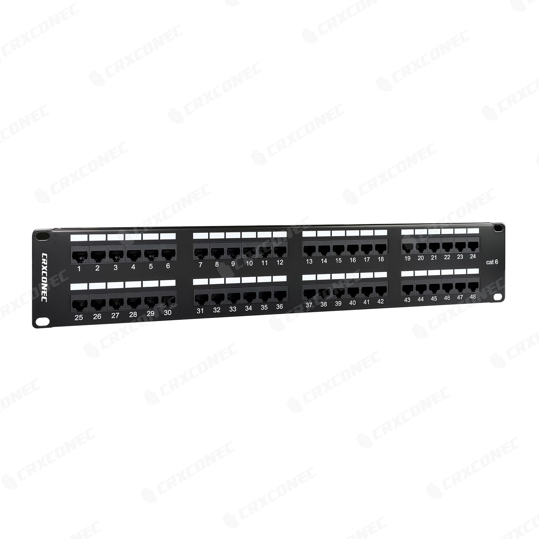 HB-DIGITAL Panneau De Brassage Réseau 6 Ports 1U Avec 6 Modules Keystone CAT6a RJ45 - Montage Mural Noir