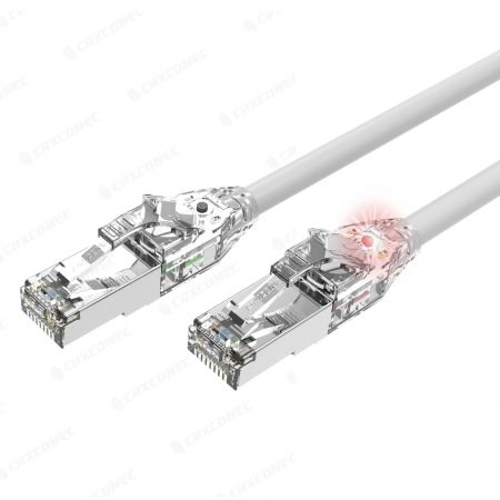 Identyfikowalny kabel krosowy Cat.6A z ekranowaną diodą LED - Cat.6A Ekranowany, identyfikowalny kabel krosowy LED