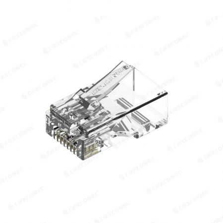Cat.6A UTP Easy Pass Through RJ45 Connector Wire Hole 4 Up / 4 Down For 10G